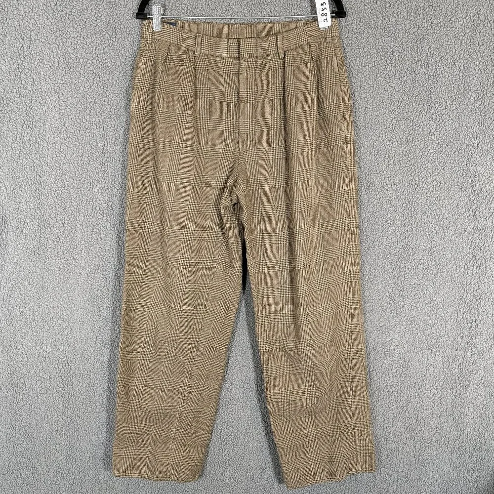 Polo Ralph Lauren Vintage Plaid Wool Made In Japan Trousers Pants Men's Sz 31*29 - Picture 1 of 10